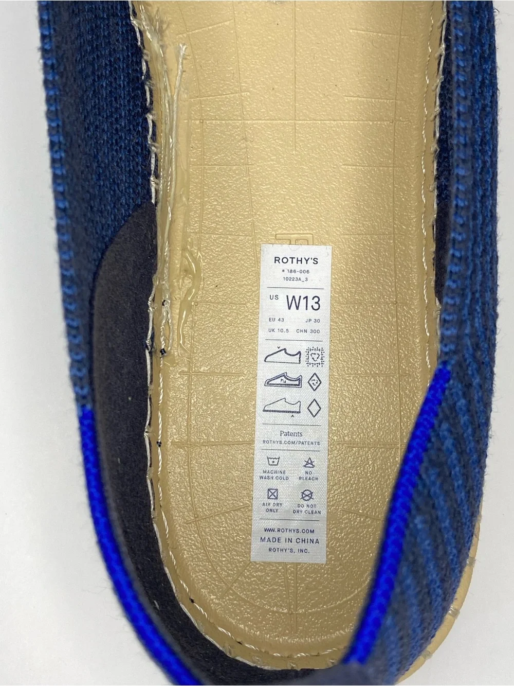 Rothy’s The Espadrille Flats | Women’s US 13 (EU 43) | Navy Blue Knit | EUC/NEW